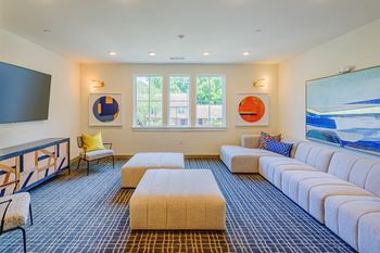 Media room with flat screen tv and premium sound system