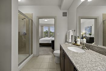 Under-mount vanity sinks and walk-in shower stalls*