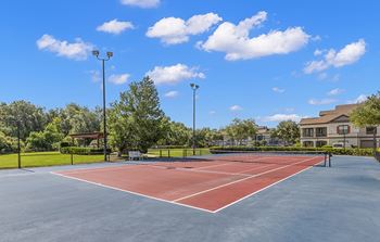 Lighted tennis courts
