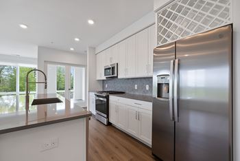 Full-height tile backsplash