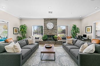 Clubhouse with fireside lounge, billiards table and widescreen television