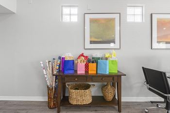 Gift- and package-wrapping center
