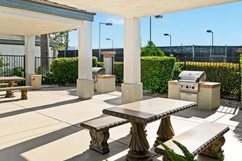 Barton vineyard apartments - poolside grilling station at clubhouse