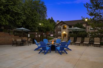 Outdoor fire pit with seating