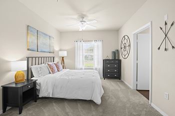 Ceiling fans in living room and bedrooms