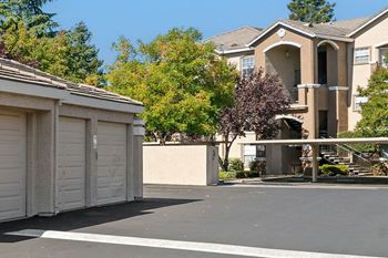 Detached, covered parking spaces