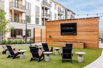 Great lawn with tv screening area