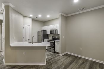 Premium apartments available including stainless steel appliances, quartz countertops, faucets, lighting and plank flooring