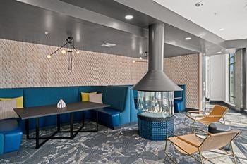 Gathering fireplace with seating