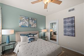 Redlands apartment for rent - Barton Vineyard Apartments - Bedrooms with lighted ceiling fans