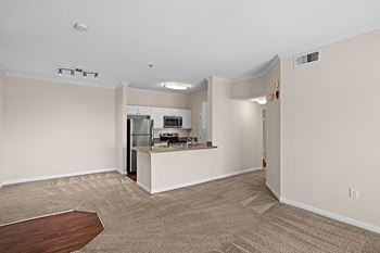 9-Foot ceilings with custom crown molding