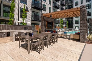 Bbq station with outdoor kitchen