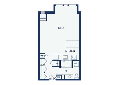 Floor plan for studio, 1 bath, 548 sqft