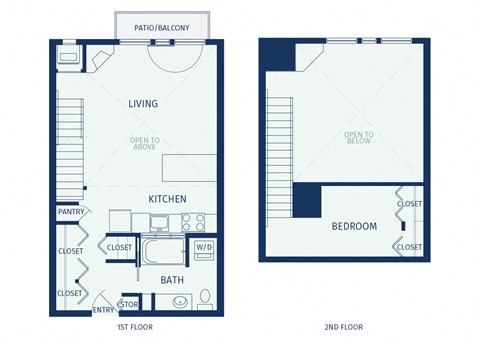 Floor plan for 1 bed, 1 bath, 673 sqft
