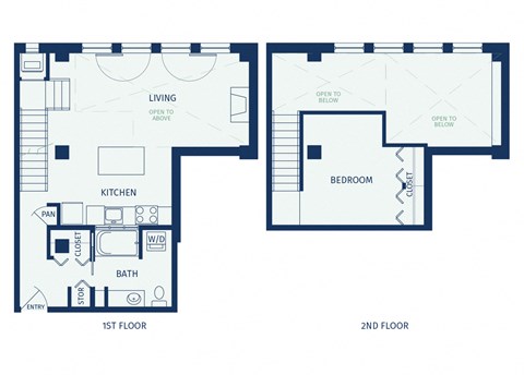 Floor plan for 1 bed, 1 bath, 787 sqft