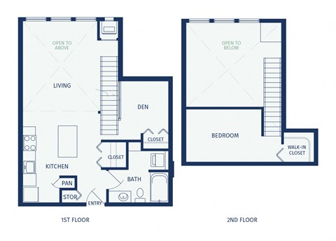 Floor plan for 1 bed, 1 bath, 787 sqft