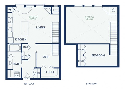 Floor plan for 1 bed, 1 bath, 810 sqft