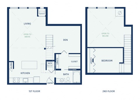 Floor plan for 1 bed, 1 bath, 936 sqft