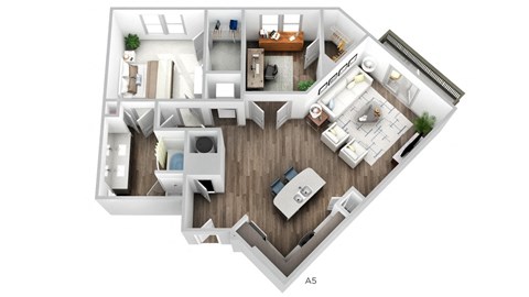 Floor plan for 1 bed, 1 bath, 1128 sqft