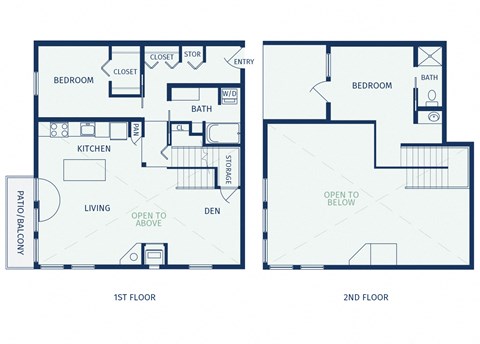 Floor plan for 2 beds, 2 baths, 1142 sqft