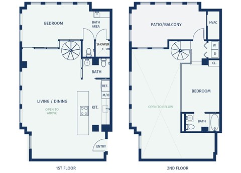 Floor plan for 2 beds, 2 baths, 1267 sqft