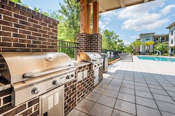 Outdoor gas grill stations