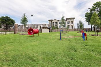 Pet park with washing station