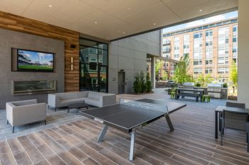 Indoor and outdoor covered fireplaces