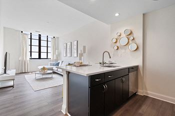 Quartz countertops in kitchen and bath*
