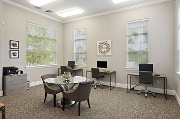 Resident business center with computers, internet access and copier
