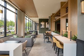 Resident clubhouse social spaces