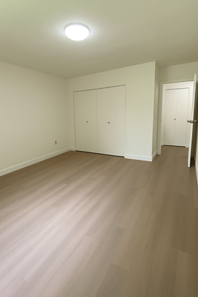 Surrey apartment for rent - A room with a light on the ceiling and a wooden floor.