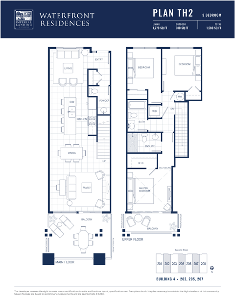 Floor plan for 3 beds, 2.5 baths, 1348 sqft