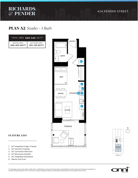 Floor plan for studio, 1 bath, 405 sqft