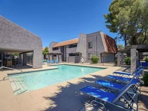 Phoenix apartment for rent - Outdoor Swimming Pool at Sonoran Flats Apartments, Phoenix, AZ
