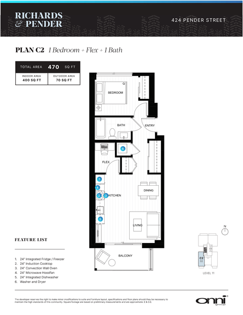 Floor plan for 1 bed, 1 bath, 400 sqft