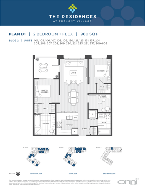 Floor plan for 2 beds, 2 baths