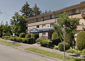 Surrey apartment for rent - A street view of a building with the sign "Buena Vista" on it.