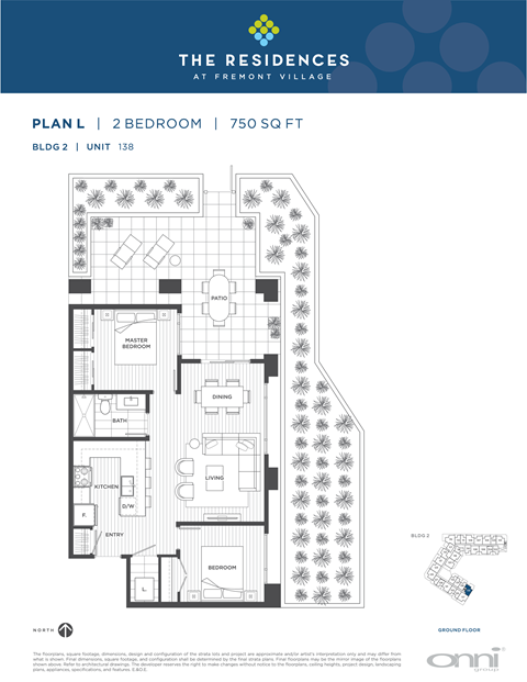 Floor plan for 2 beds, 1 bath