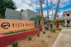 Mesa apartment for rent - A sign that says Vista Valley in front of a building.