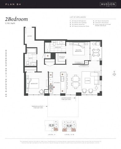Floor plan for 2 beds, 2 baths, 1109 sqft