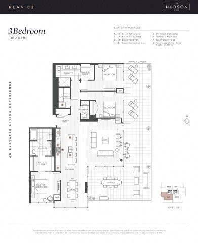 Floor plan for 3 beds, 2 baths, 1810 sqft