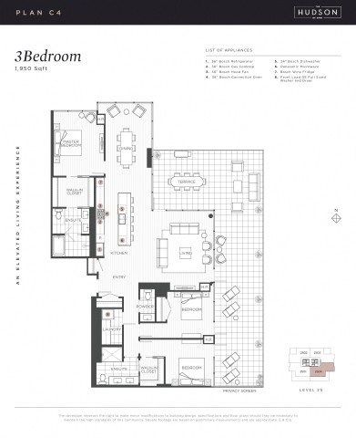 Floor plan for 3 beds, 2 baths, 1951 sqft