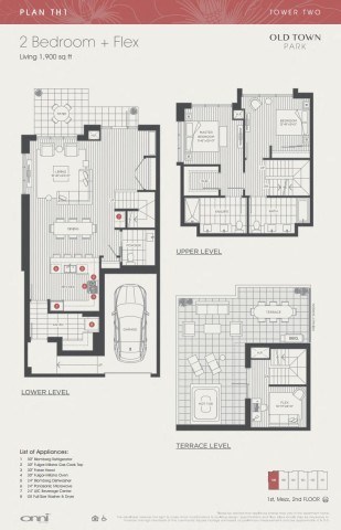 Floor plan for 2 beds, 2 baths, 1900 sqft