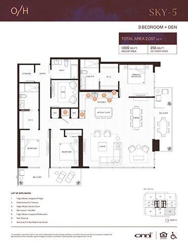 Floor plan for 3 beds, 3 baths, 1802 sqft
