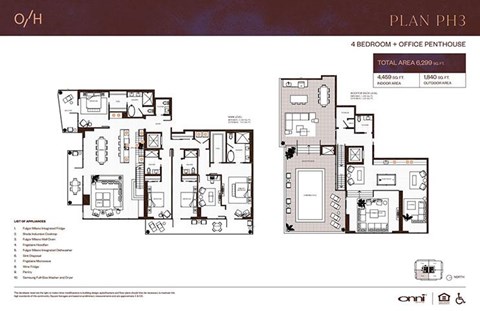 Floor plan for 4 beds, 5 baths, 4459 sqft