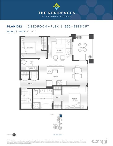 Floor plan for 2 beds, 2 baths