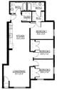 Floor plan for 3 beds, 2 baths, 1063 sqft