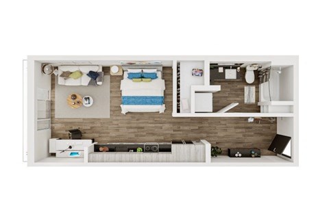 Floor plan for studio, 1 bath, 531 sqft
