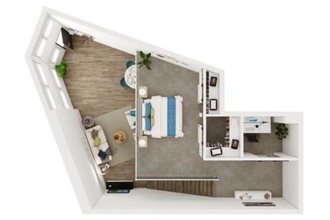 Floor plan for 1 bed, 1 bath, 1141 sqft